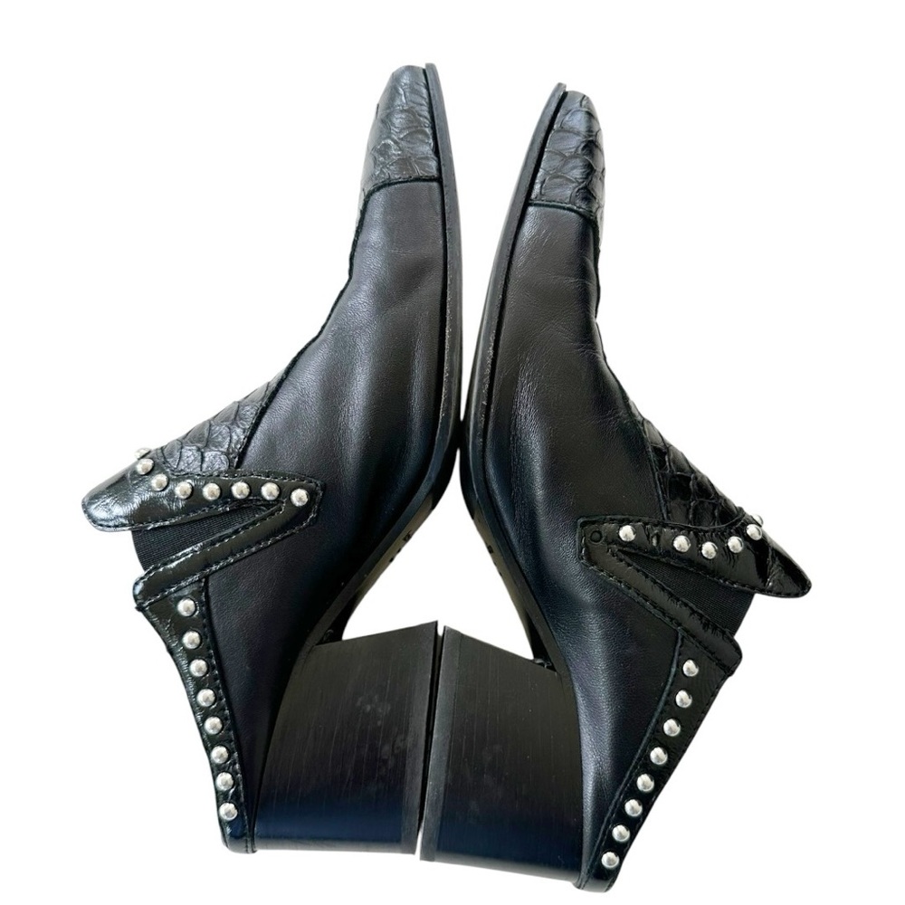Acne Studios • Karmir Studded Croc-effect Leather Mules In Black - Picture 9 of 14